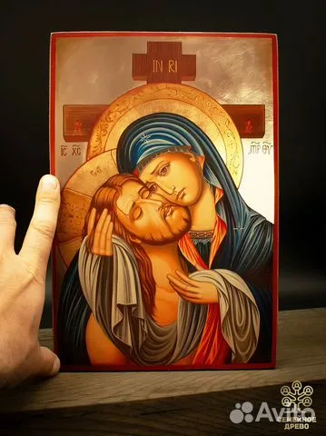 Подарочная деревянная икона Богоматери "Не рыдай Мене, Мати"