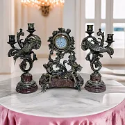 Ручная работа: Каминные часы «Колибри» с канделябрами — фотография 1