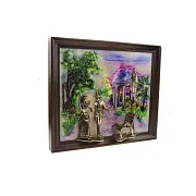 В подарок: Картина «Вечерняя прогулка. Арфа» на ониксе с подсветкой — фотография 6