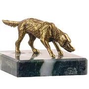 Фигурка «Собака» из бронзы на змеевике — оригинальный подарок — фотография 2
