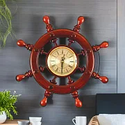 Часы-штурвал, 8 ручек, диаметр 450 мм — красивый подарок — фотография 1
