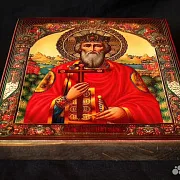 Икона деревянная "Святой князь Владимир" — красивый подарок — фотография 4