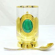 Металлический подстаканник «Малахит» — красивый подарок — фотография 4