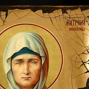 На память: "Святая Блаженная Матрона Московская" икона дерево — фотография 3