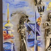 Бронзовая картина «Пара. Набережная. Мост» — необычный подарок — фотография 6