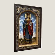 Святая Варвара резная икона из дерева — оригинальный подарок — фотография 2