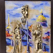 Ключница «Пара. Набережная. Мост» с бронзой и ониксом — необычный подарок — фотография 3
