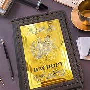 Обложка на паспорт из кожи «Герб Армении» — красивый подарок — фотография 1