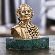 Ручная работа: Бюст «Ломоносов М.В.» со змеевиком — фотография 1