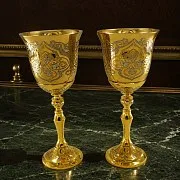 Бокалы для вина из позолоченной латуни. Златоуст — оригинальный подарок — фотография 1