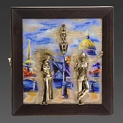 Ключница «Пара. Набережная. Мост» с бронзой и ониксом — необычный подарок — фотография 9