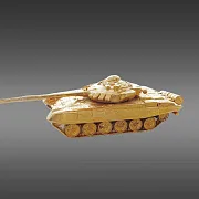 Миниатюра танка Т-72М1М из бронзы с позолотой — оригинальный подарок — фотография 3