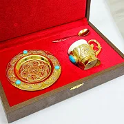На память: Фарфоровая кофейная пара "Бирюза". Златоуст — фотография 3