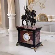 Каминные часы «Казак» из яшмы и долерита — необычный подарок — фотография 1